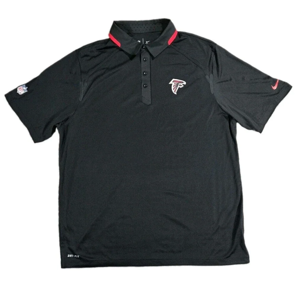 Mens Nike Dri-FIT Atlanta Falcons NFL On Field Apparel XL Polo Black